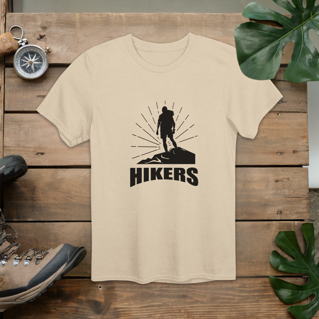 Sunrise Hikers Minimalist Graphic T-Shirt