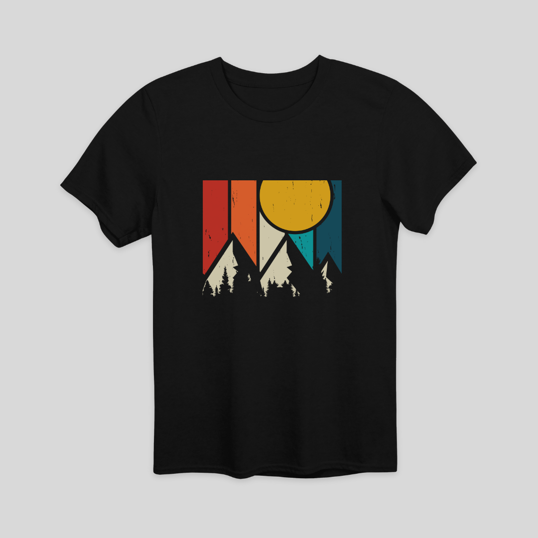 Timeless Mountain Sun Graphic T-Shirt