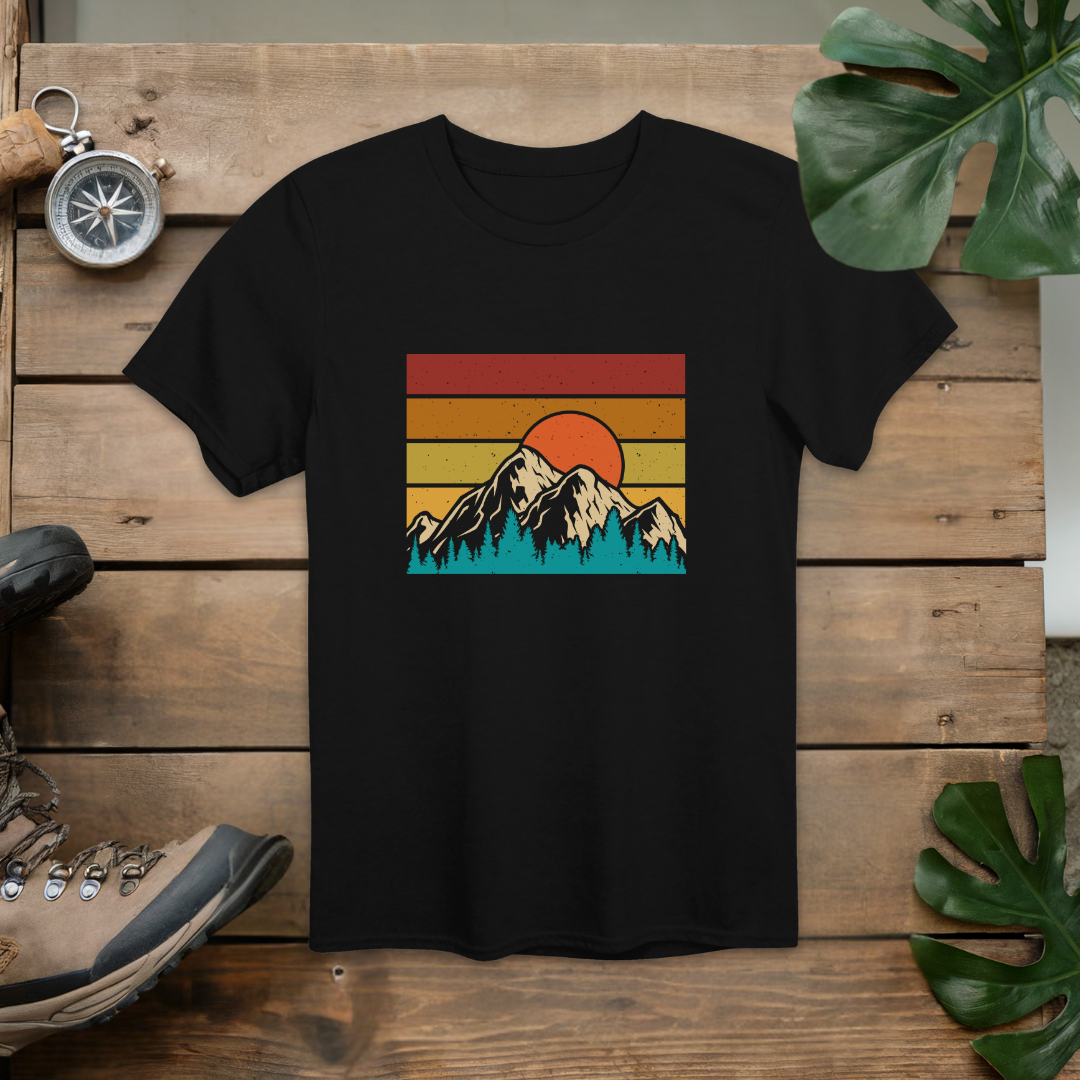 Retro Sunset Mountain T-Shirt