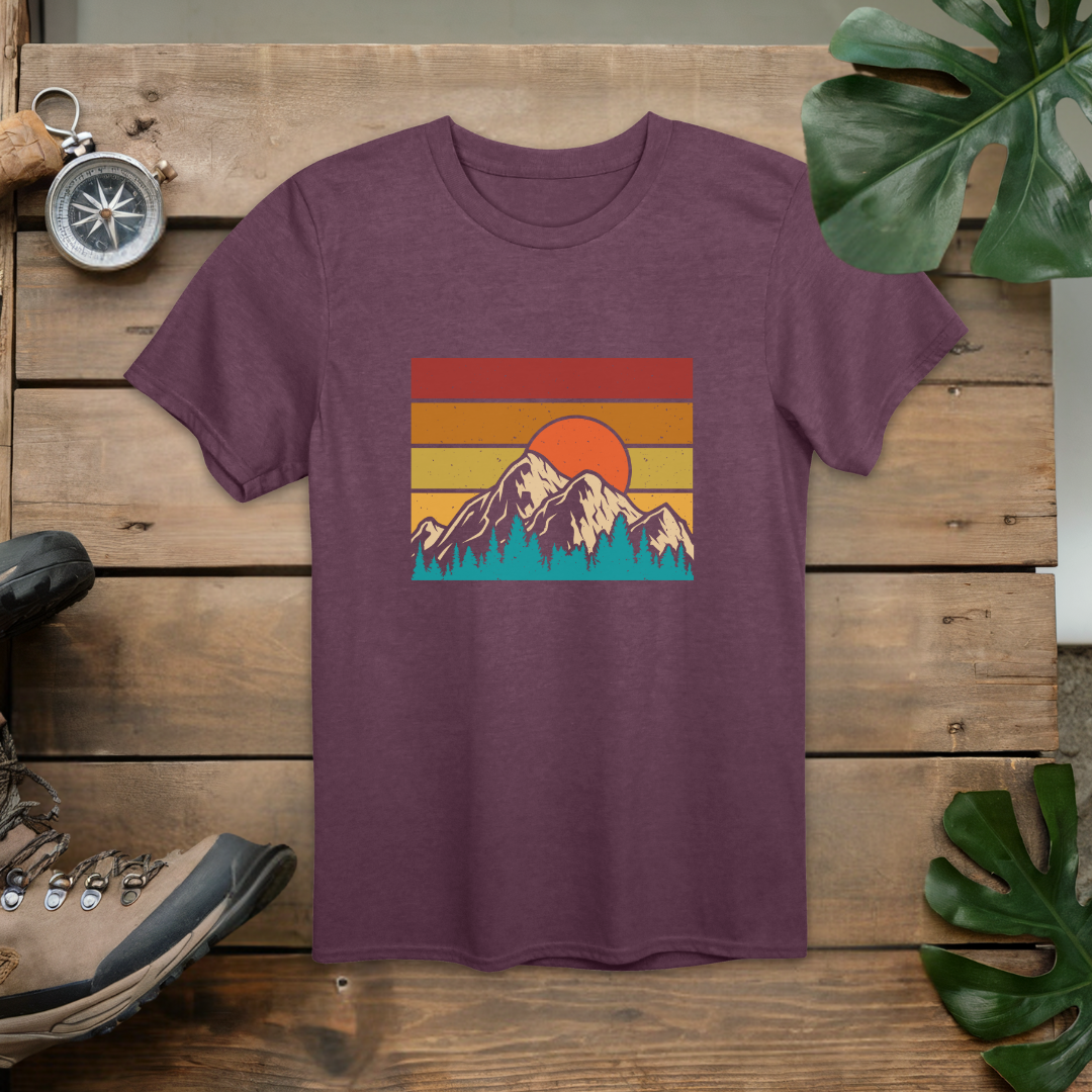 Retro Sunset Mountain T-Shirt