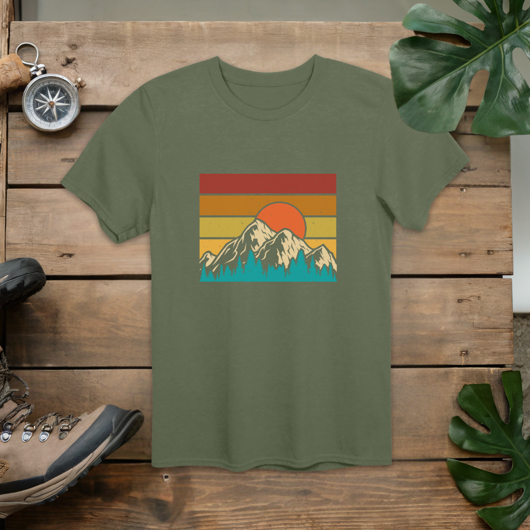 Retro Sunset Mountain T-Shirt