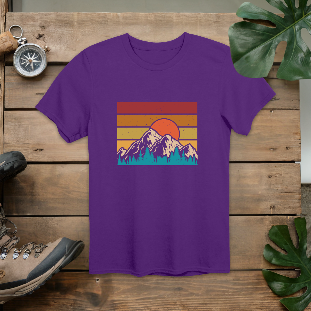 Retro Sunset Mountain T-Shirt