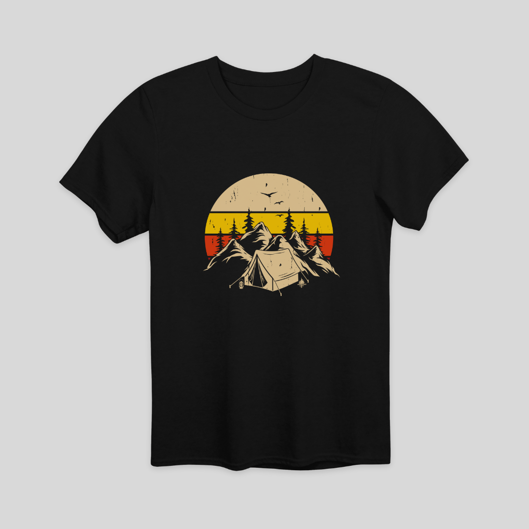 Nature's Peak Mountain Camping Retro T-Shirt