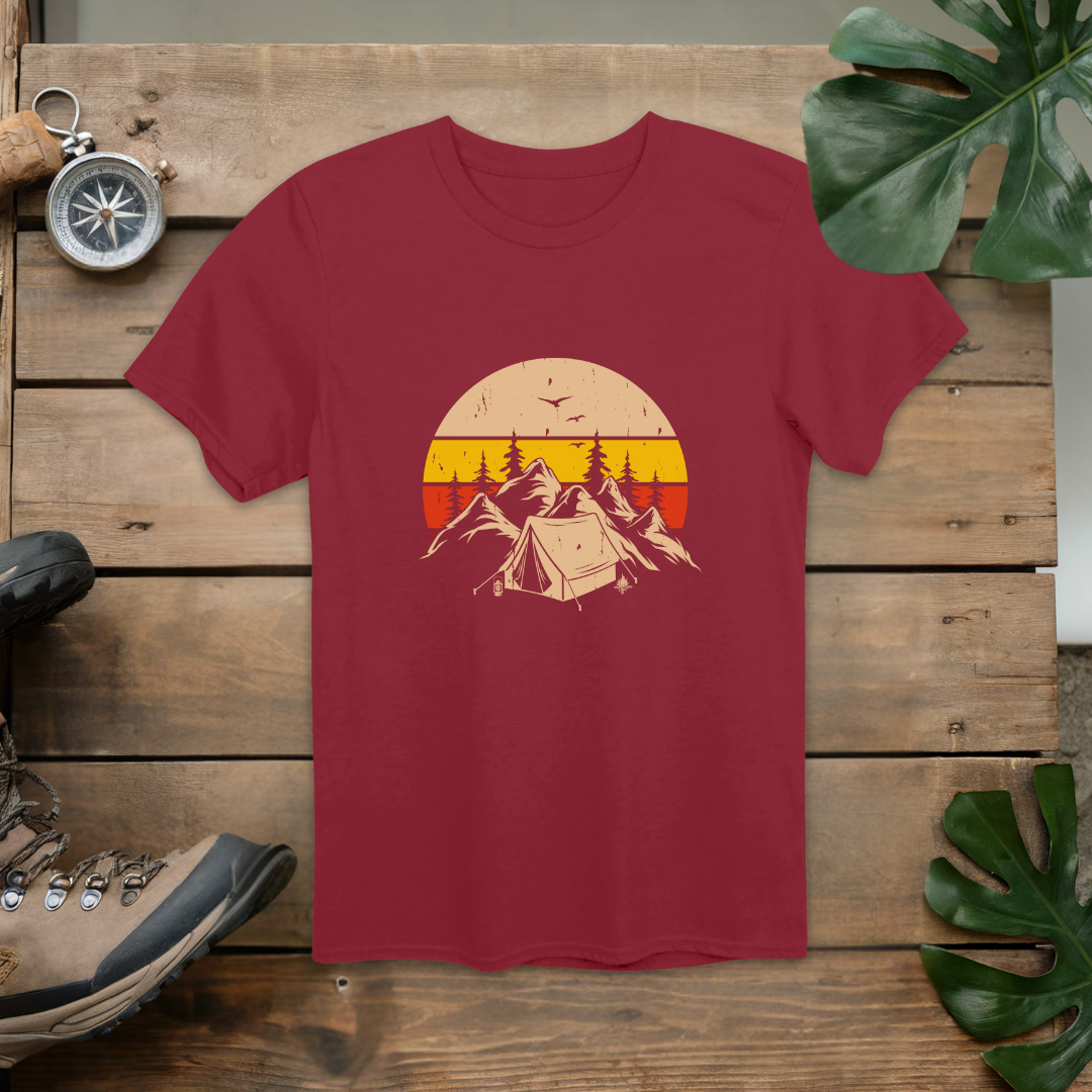 Nature's Peak Mountain Camping Retro T-Shirt