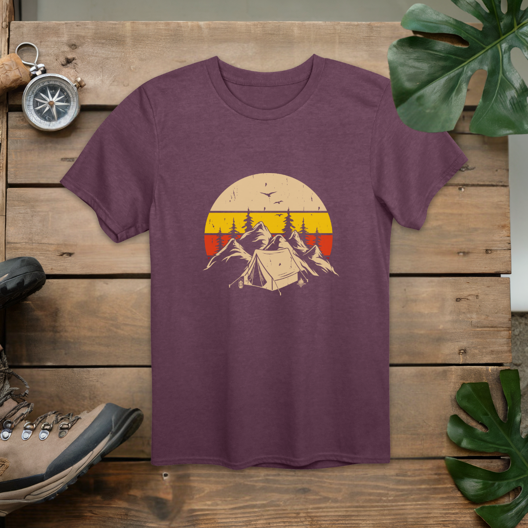 Nature's Peak Mountain Camping Retro T-Shirt