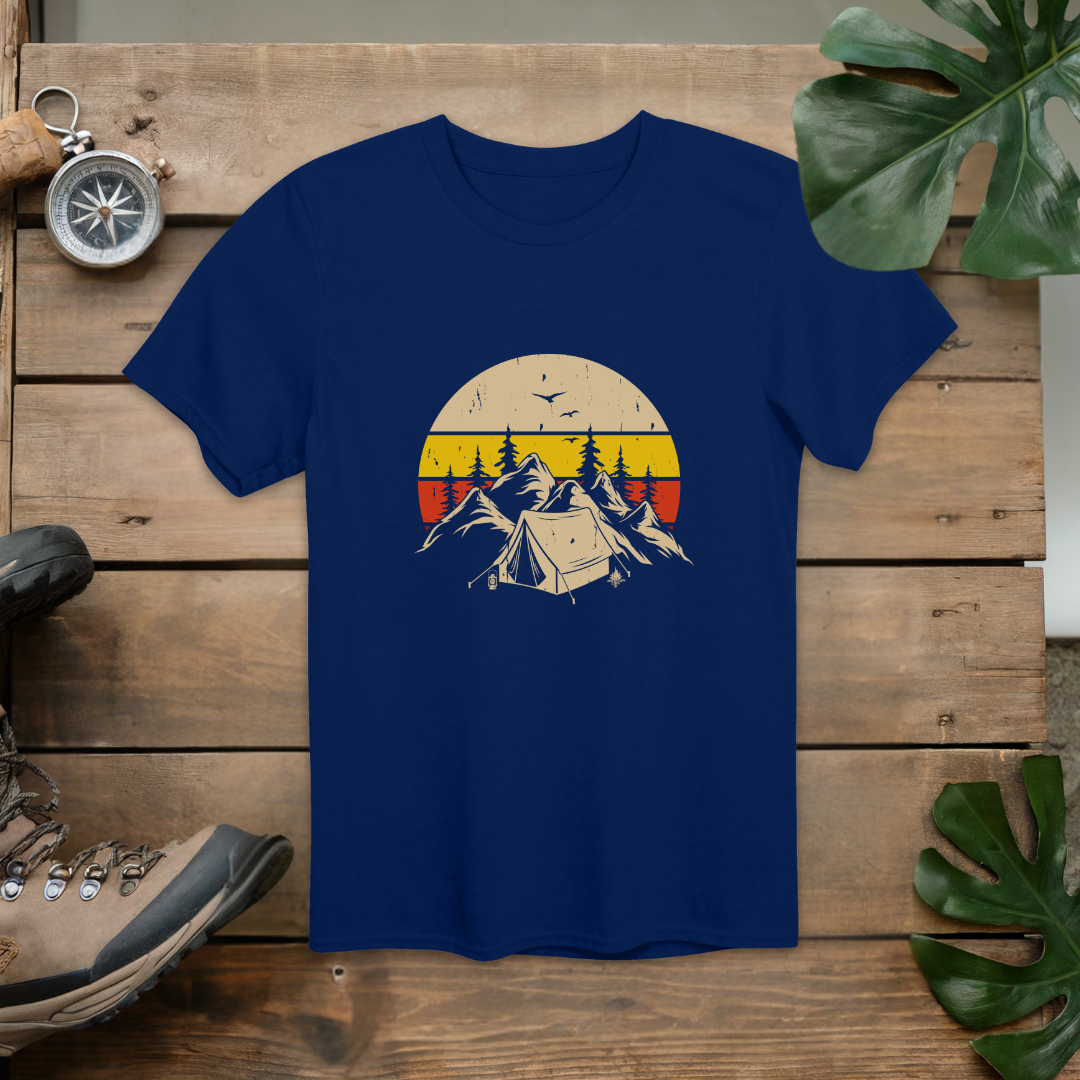 Nature's Peak Mountain Camping Retro T-Shirt