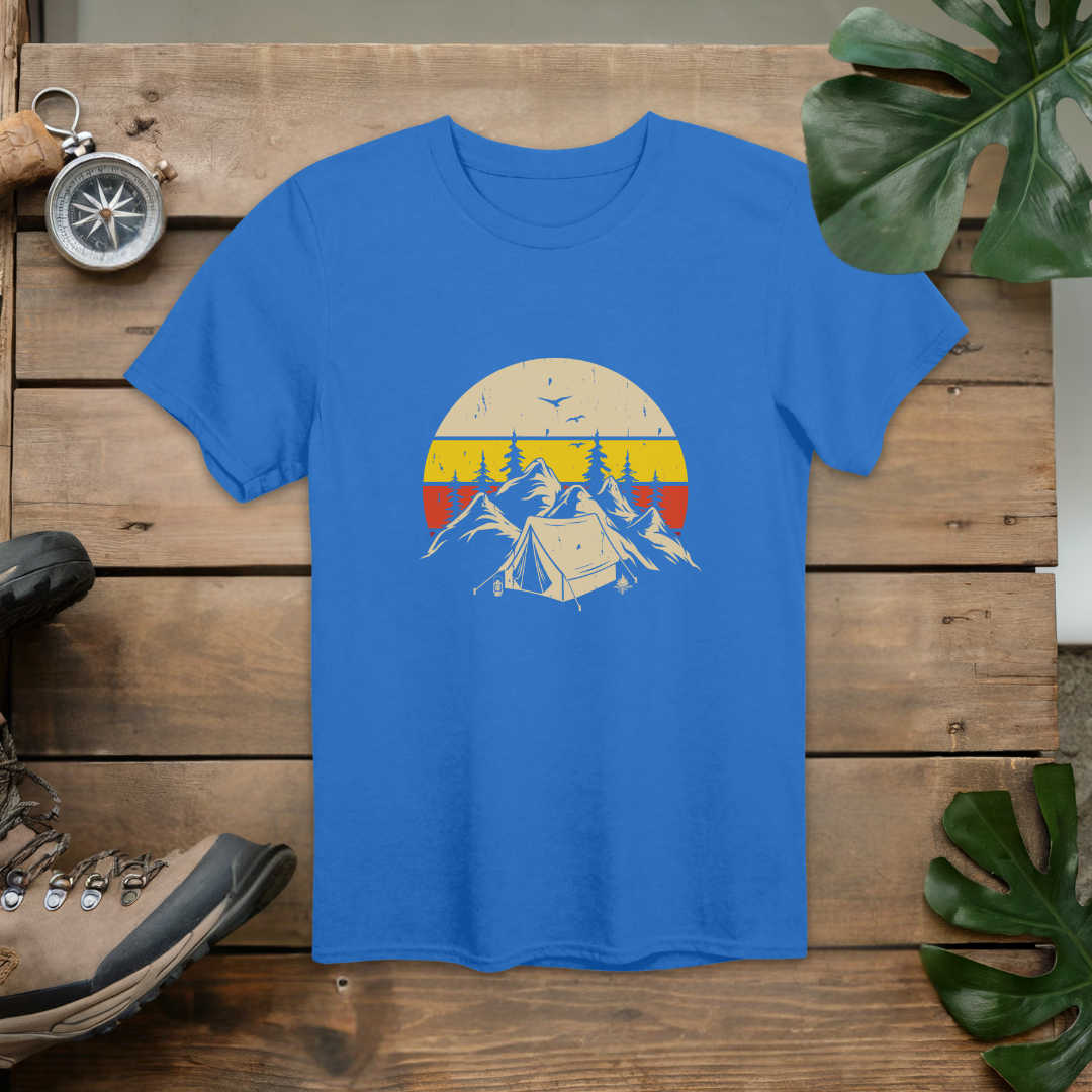 Nature's Peak Mountain Camping Retro T-Shirt